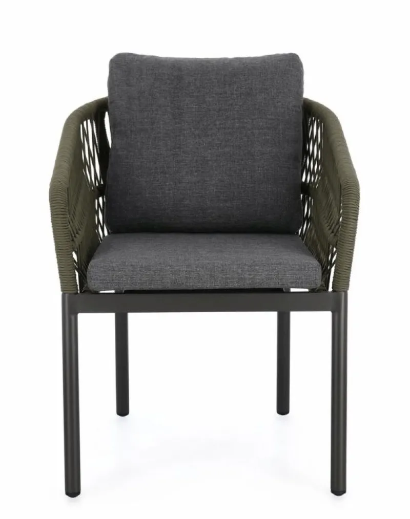 Outlet Bizzotto SEDIA C-BR C-C GALDANA ANTRACITE/VERDE