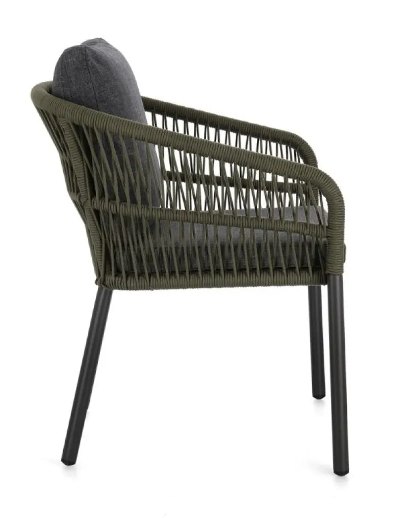 Outlet Bizzotto SEDIA C-BR C-C GALDANA ANTRACITE/VERDE