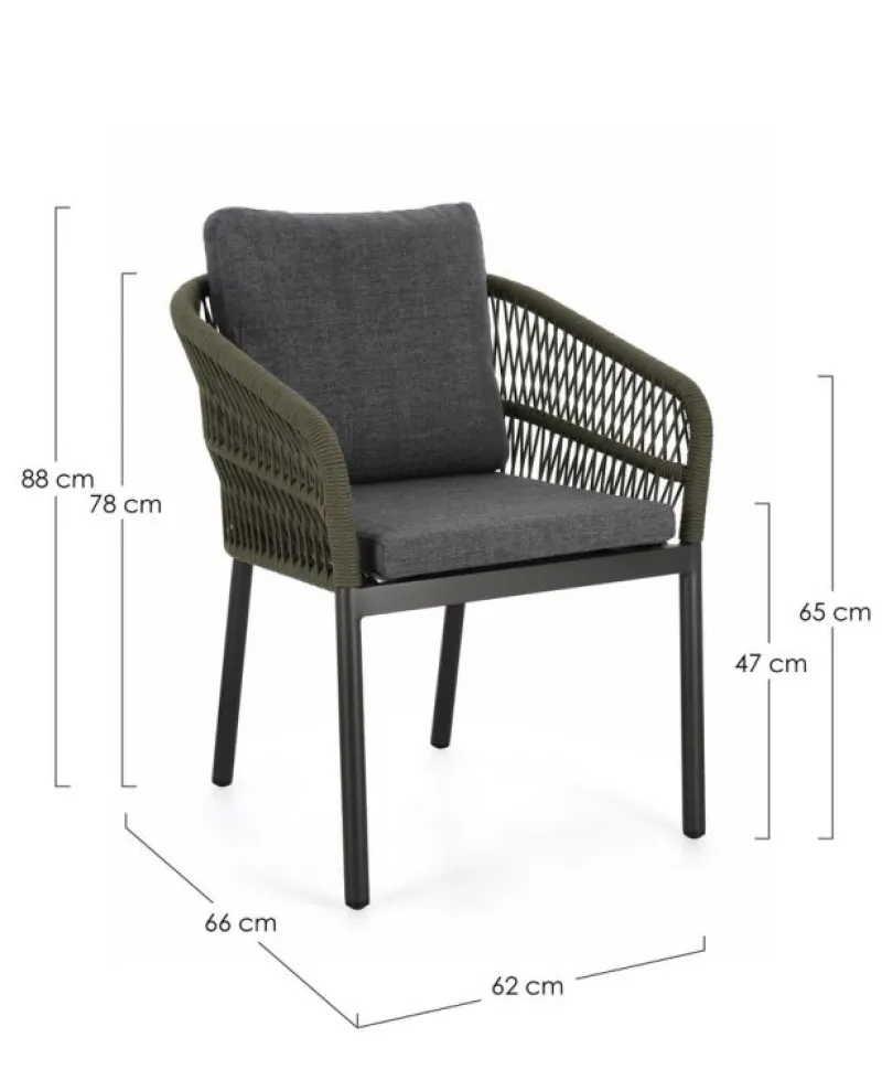 Outlet Bizzotto SEDIA C-BR C-C GALDANA ANTRACITE/VERDE