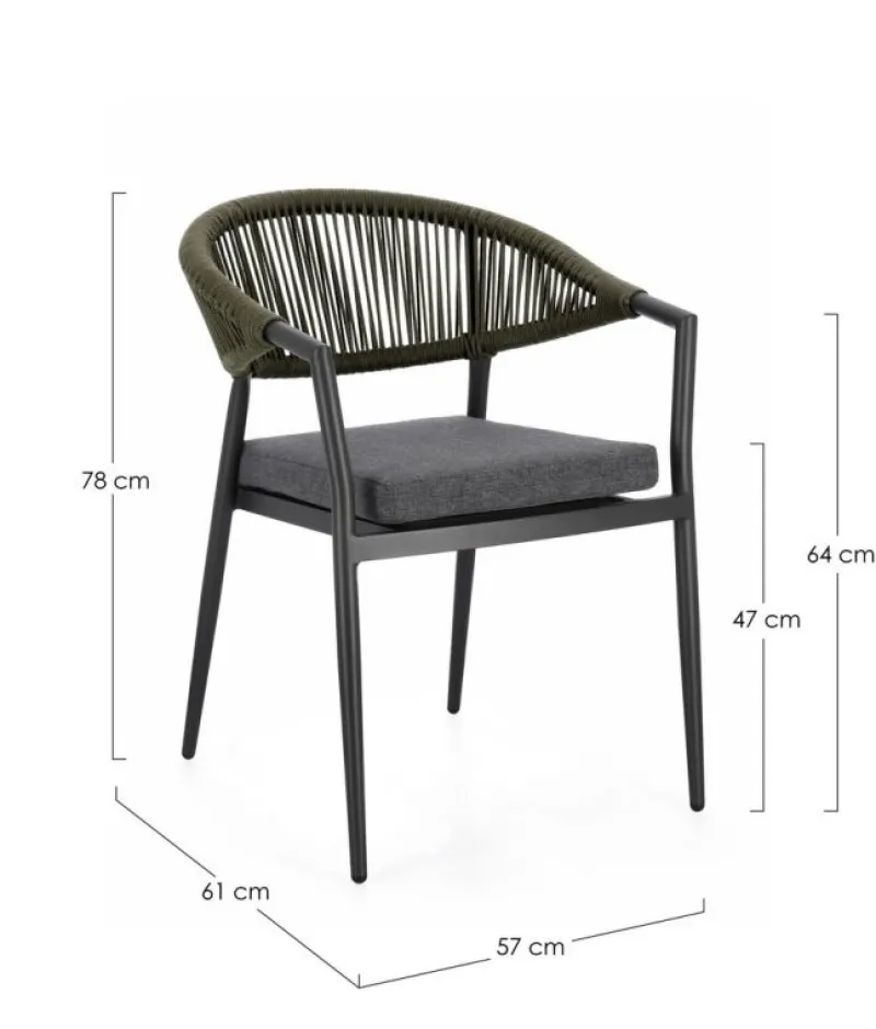 Hot Bizzotto SEDIA C-BR C-C MILLOR ANTRACITE/VERDE