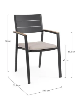 Clearance Bizzotto SEDIA C-BR C-C ZELMAR ANTRACITE YK13