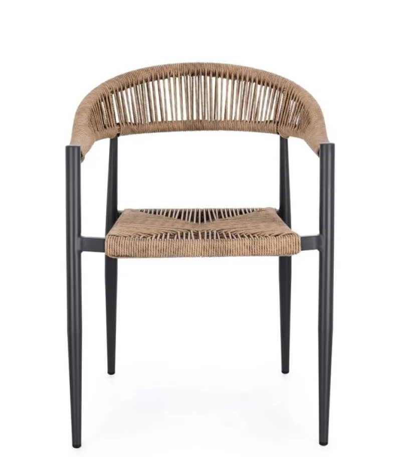 Clearance Bizzotto SEDIA C-BR JANDIA ANTRACITE/NATURAL