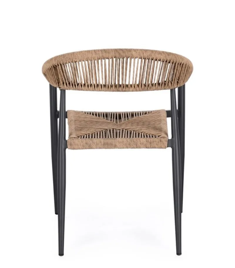 Clearance Bizzotto SEDIA C-BR JANDIA ANTRACITE/NATURAL