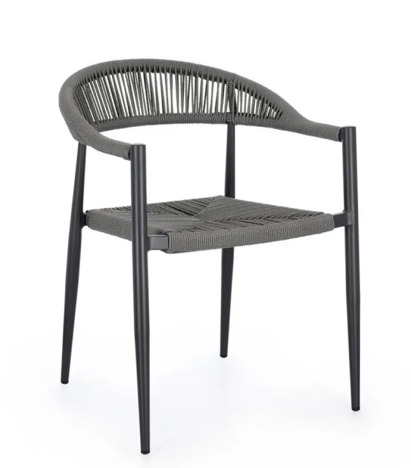 Outlet Bizzotto SEDIA C-BR JANDIA ANTRACITE/GRIGIO