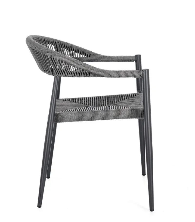 Outlet Bizzotto SEDIA C-BR JANDIA ANTRACITE/GRIGIO