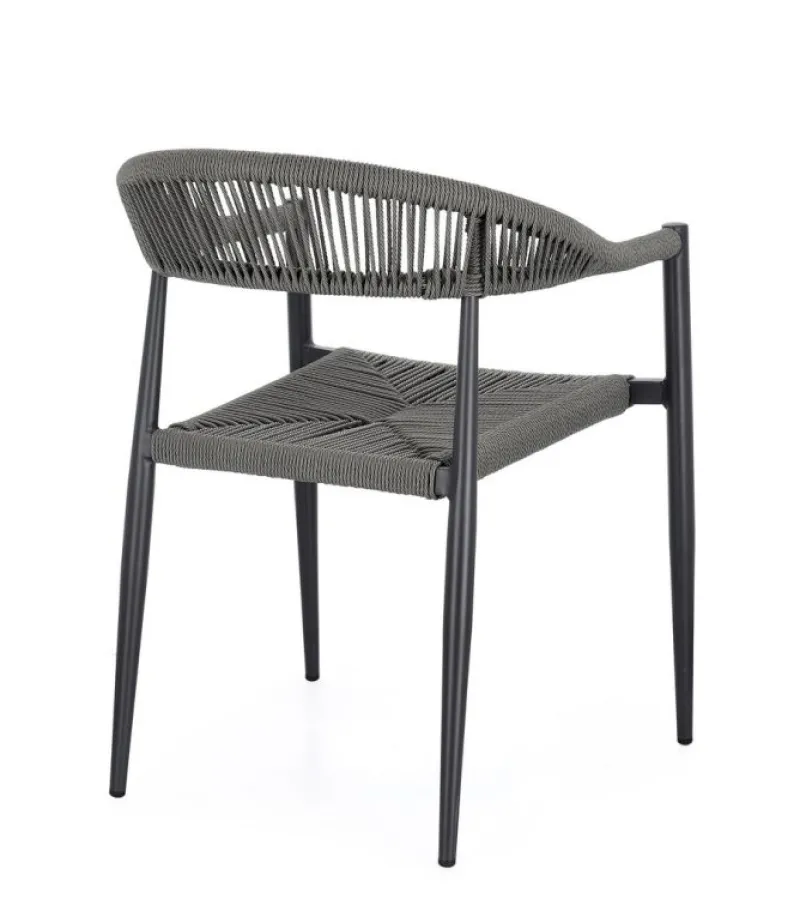 Outlet Bizzotto SEDIA C-BR JANDIA ANTRACITE/GRIGIO