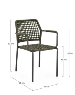 Online Bizzotto SEDIA C-BR RAJADA ANTRACITE/VERDE
