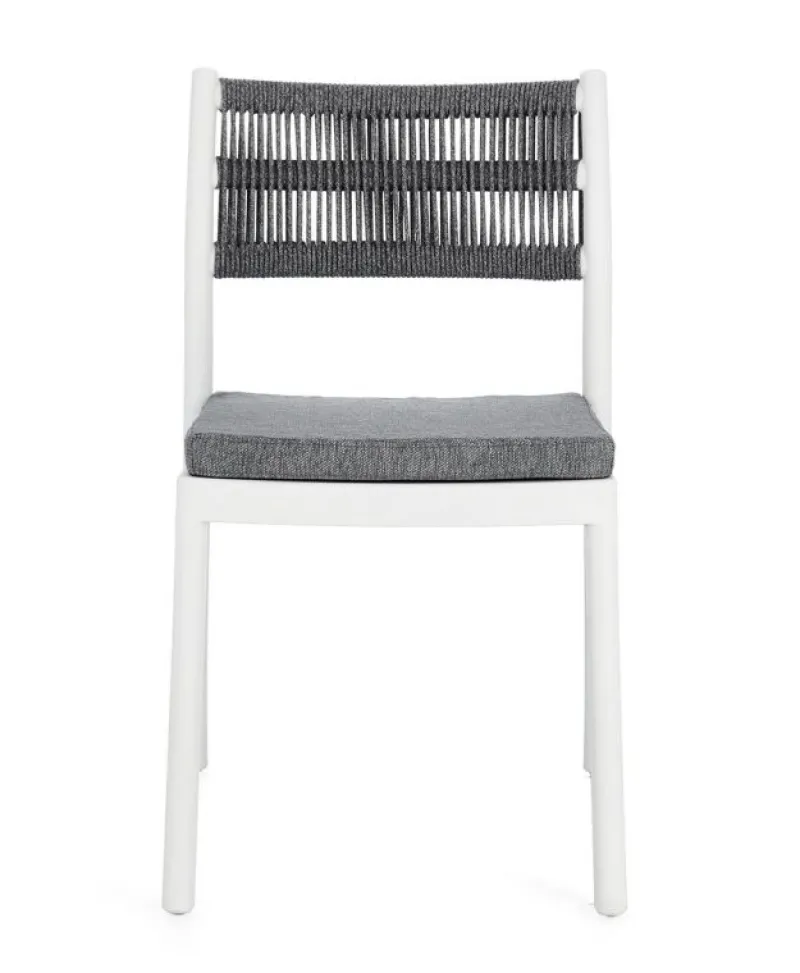 Clearance Bizzotto SEDIA C-C ALVIN BIANCO/GRIGIO SCURO