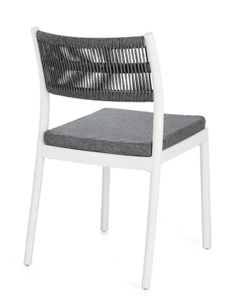 Clearance Bizzotto SEDIA C-C ALVIN BIANCO/GRIGIO SCURO
