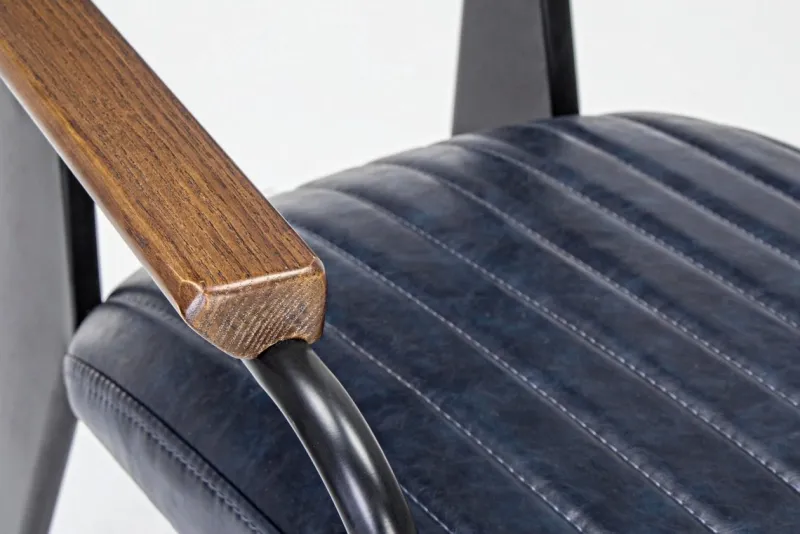 Best Bizzotto SEDIA CON BRACCIOLI IN ECOPELLE BLU - NELLY