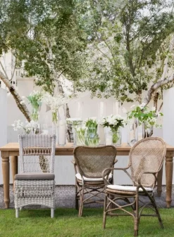 Outlet Bizzotto SEDIA CON BRACCIOLI IN FIBRE NATURALI - EDELINA