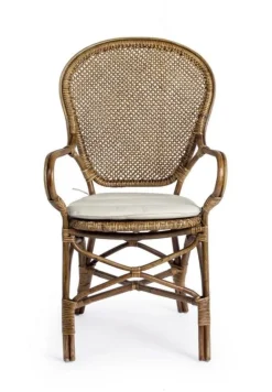 New Bizzotto SEDIA CON BRACCIOLI IN FIBRE NATURALI MIELE - EDELINA