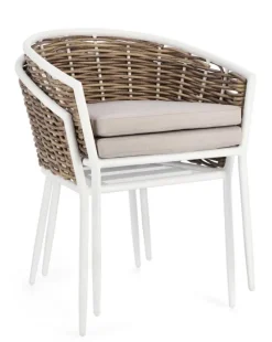 Hot Bizzotto SEDIA CON CUSCINO BIANCO YK11 - MARIBELA