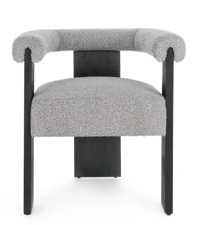 Best Bizzotto SEDIA EFFETTO BOUCLE' NERO GRIGIO - AGAPE