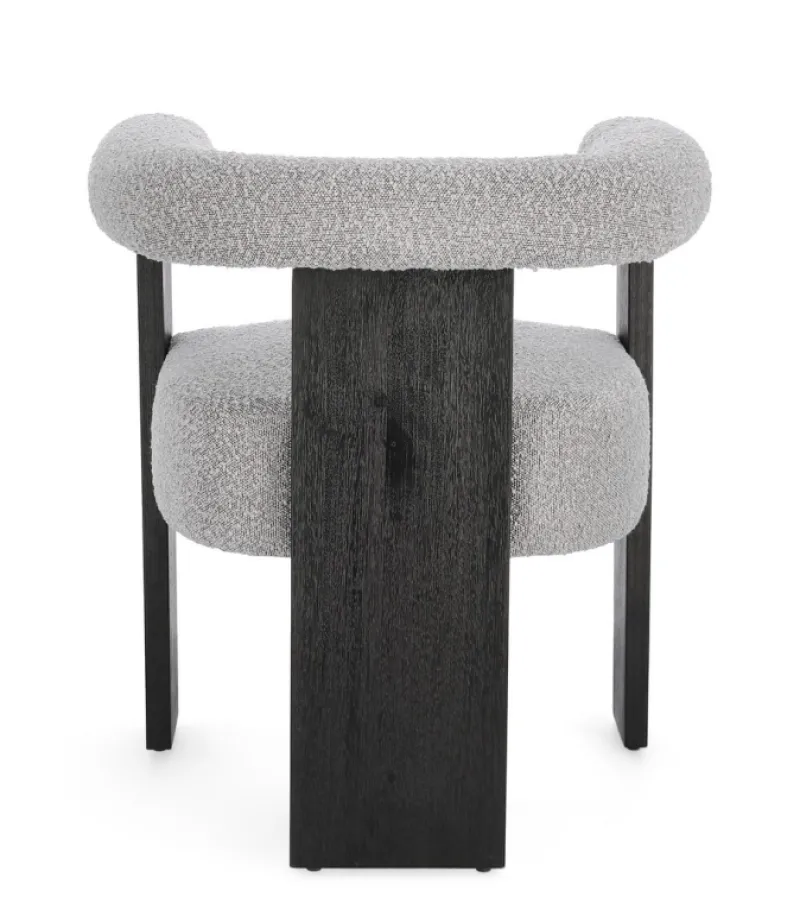 Best Bizzotto SEDIA EFFETTO BOUCLE' NERO GRIGIO - AGAPE