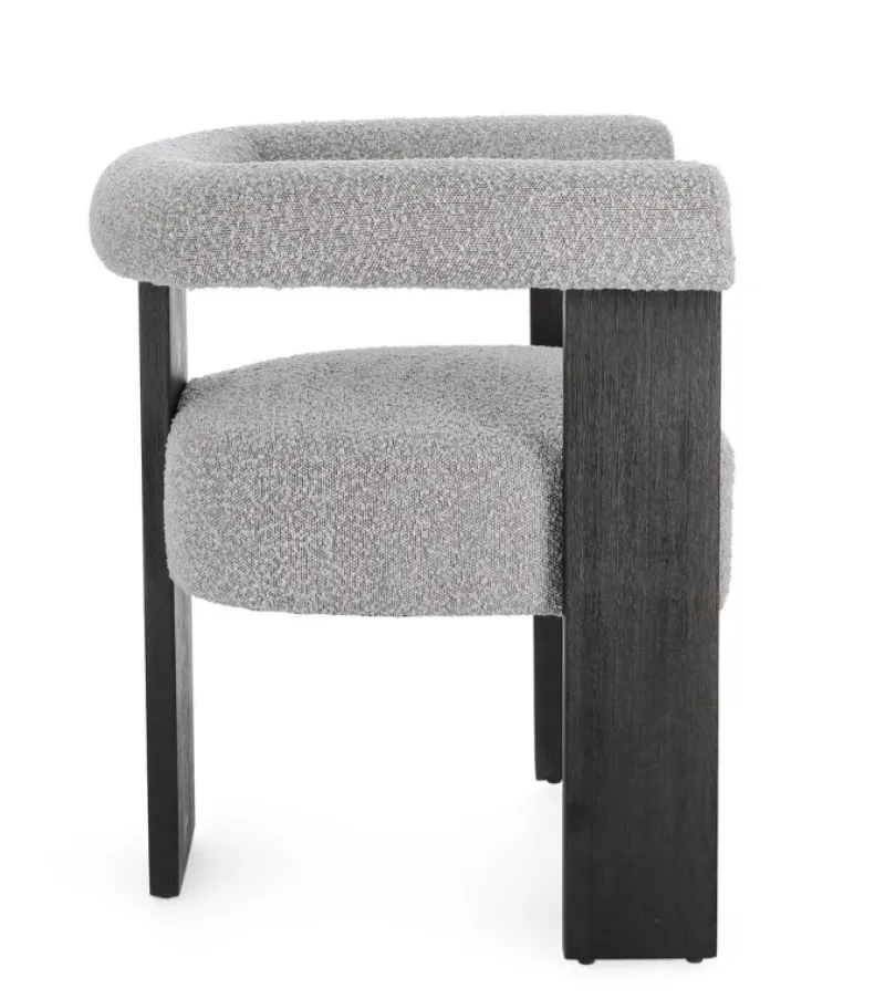 Best Bizzotto SEDIA EFFETTO BOUCLE' NERO GRIGIO - AGAPE