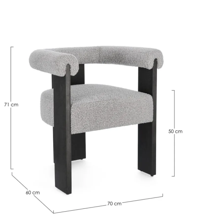 Best Bizzotto SEDIA EFFETTO BOUCLE' NERO GRIGIO - AGAPE