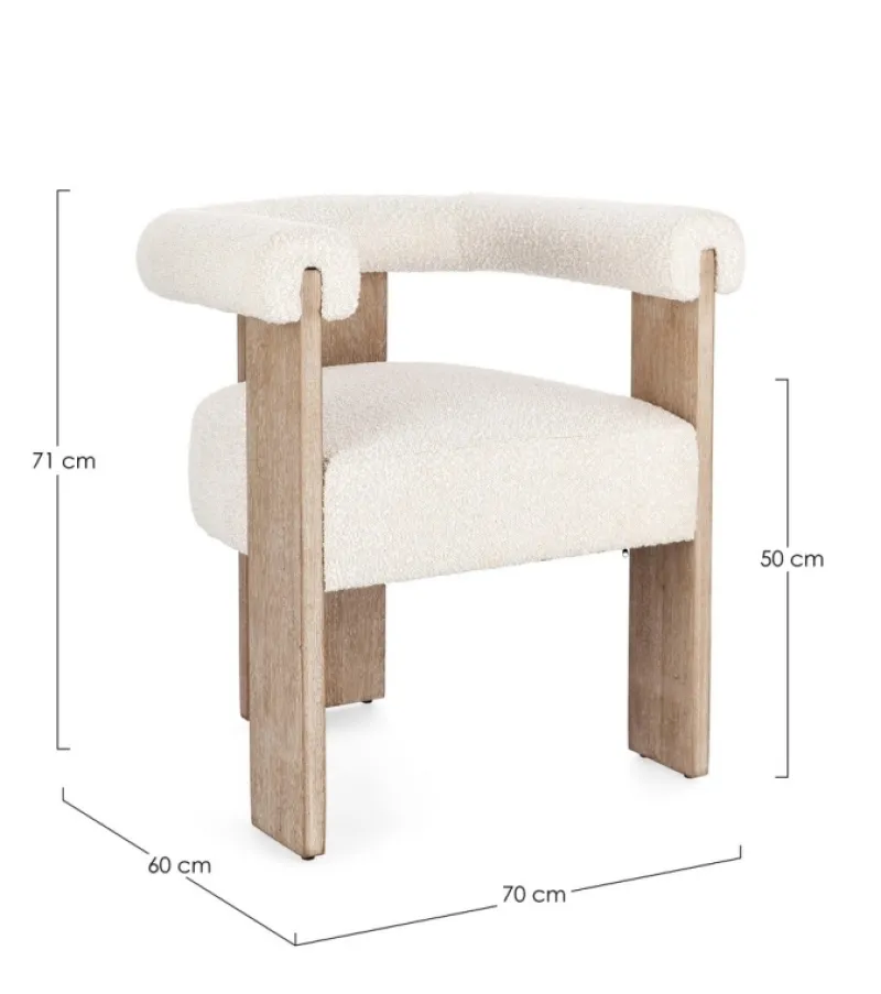 Best Bizzotto SEDIA EFFETTO BOUCLE' NATURALE - AGAPE