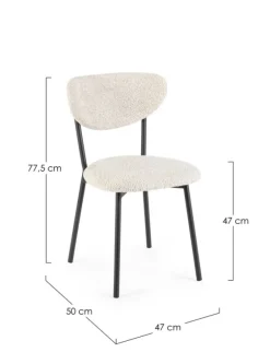 Clearance Bizzotto SEDIA EFFETTO BOUCLE' NATURALE - LUDMILLA