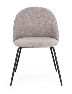 Discount Bizzotto SEDIA EFFETTO BOUCLE' NERO/VISONE - TANYA