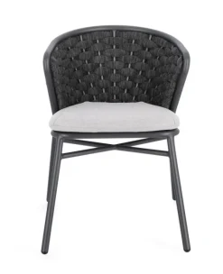 Outlet Bizzotto SEDIA IN ALLUMINIO ANTRACITE QS22/GRAPHITE - HARLOW