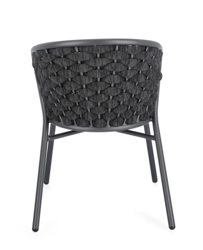 Outlet Bizzotto SEDIA IN ALLUMINIO ANTRACITE QS22/GRAPHITE - HARLOW