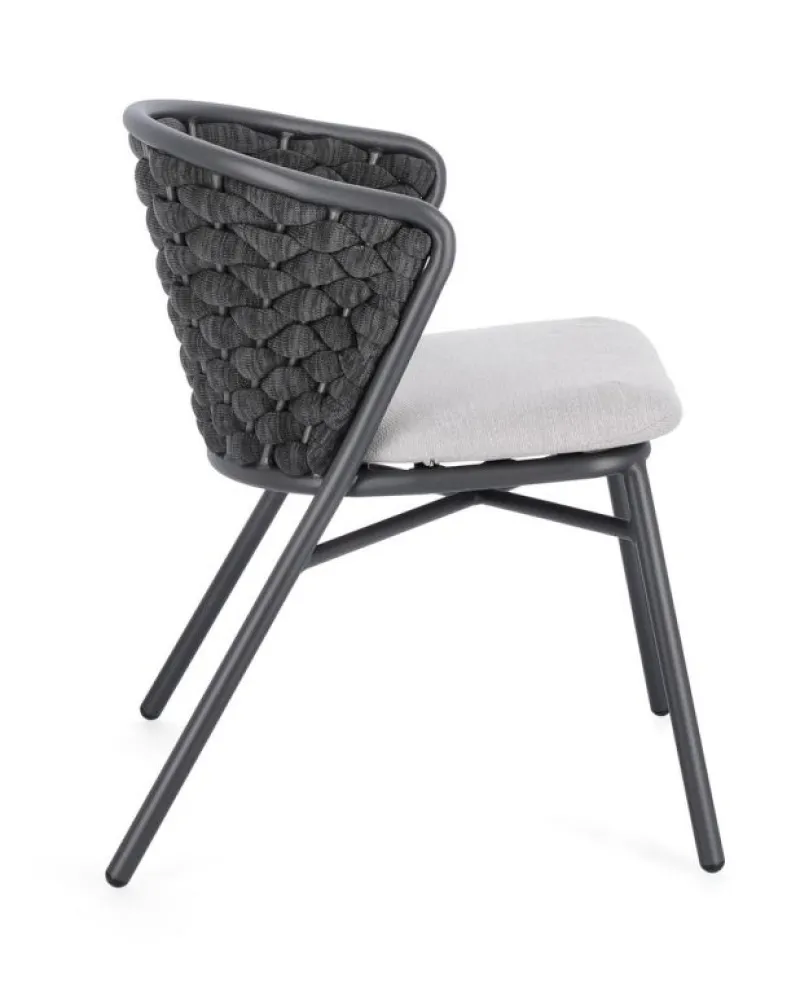 Outlet Bizzotto SEDIA IN ALLUMINIO ANTRACITE QS22/GRAPHITE - HARLOW