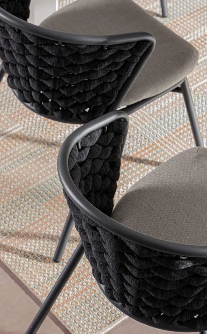 Outlet Bizzotto SEDIA IN ALLUMINIO ANTRACITE QS22/GRAPHITE - HARLOW