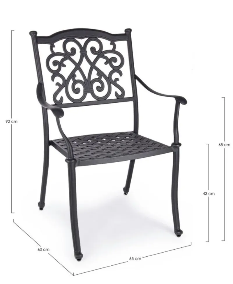 Clearance Bizzotto SEDIA IN ALLUMINIO IMPILABILE ANTRACITE- IVREA