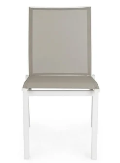 Hot Bizzotto SEDIA IN ALLUMINIO IMPILABILE BIANCO/TORTORA GK50 - CRUISE