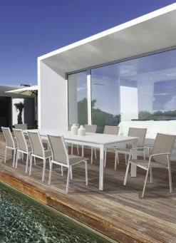 Hot Bizzotto SEDIA IN ALLUMINIO IMPILABILE BIANCO/TORTORA GK50 - CRUISE