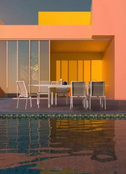 Hot Bizzotto SEDIA IN ALLUMINIO IMPILABILE BIANCO/TORTORA GK50 - CRUISE