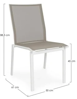 Hot Bizzotto SEDIA IN ALLUMINIO IMPILABILE BIANCO/TORTORA GK50 - CRUISE