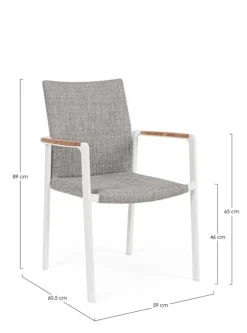 Bizzotto SEDIA IN ALLUMINIO IMPILABILE BIANCO WG20 - JALISCO