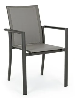 Best Bizzotto SEDIA IN ALLUMINIO IMPILABILE ANTRACITE CX23 - KONNOR