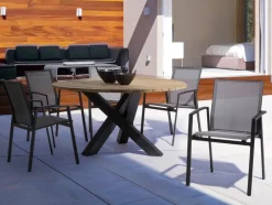 Best Bizzotto SEDIA IN ALLUMINIO IMPILABILE ANTRACITE CX23 - KONNOR