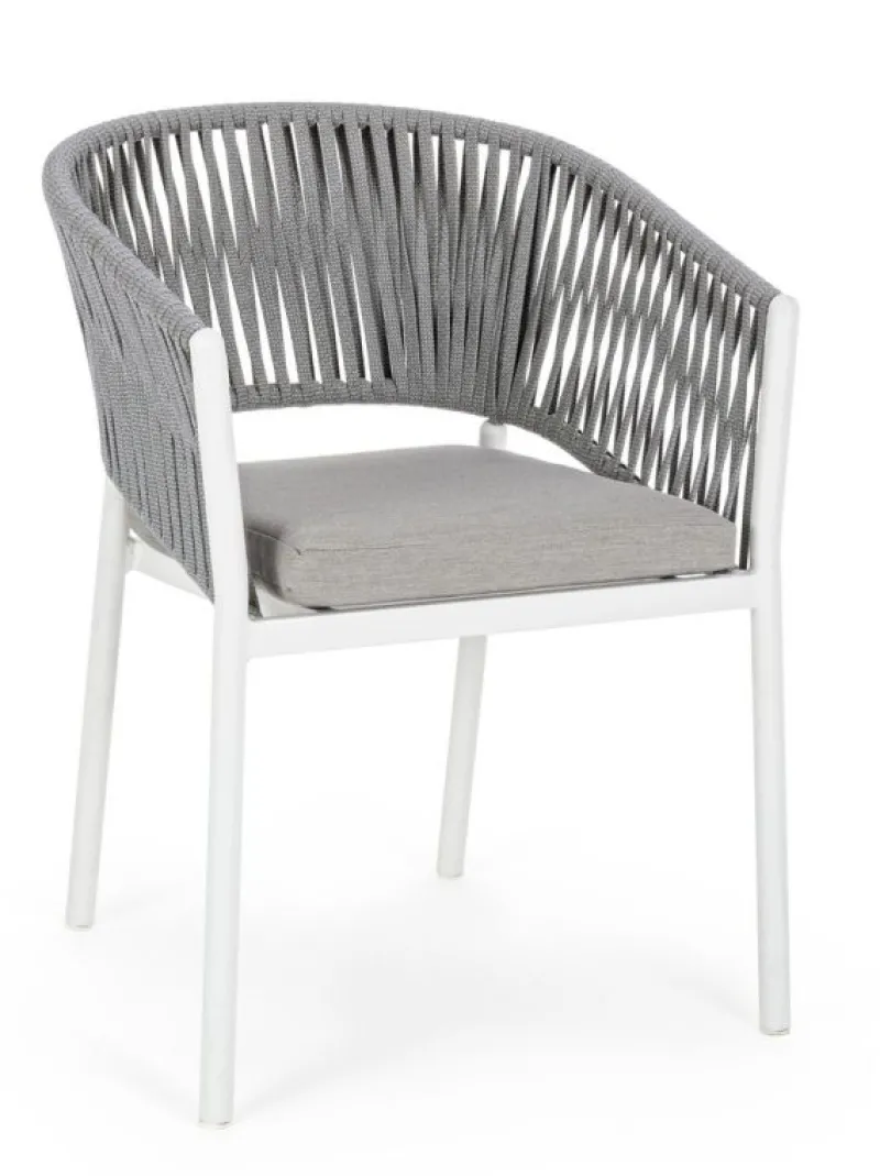 Sale Bizzotto SEDIA IN CORDA PER ESTERNO IMPILABILE BIANCO WG20 -FLORENCIA
