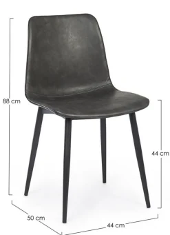 Online Bizzotto SEDIA IN ECOPELLE ANTRACITE - KYRA