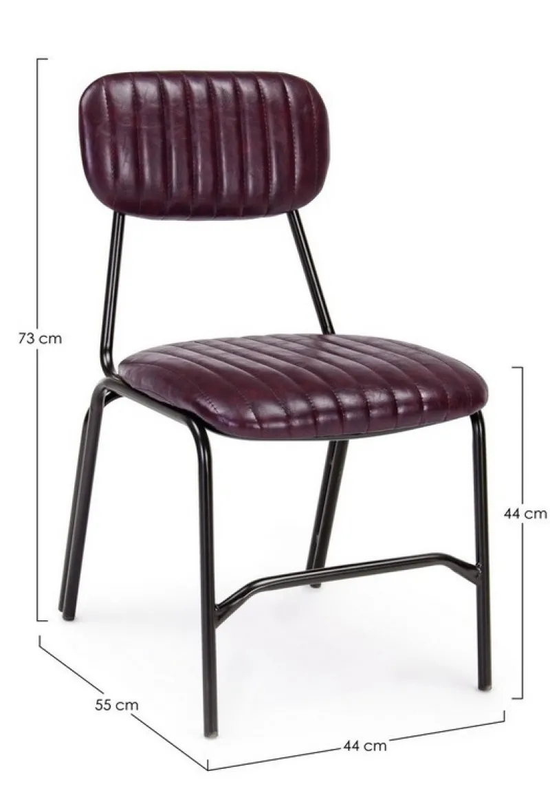 Discount Bizzotto SEDIA IN ECOPELLE BORDEAUX - DEBBIE