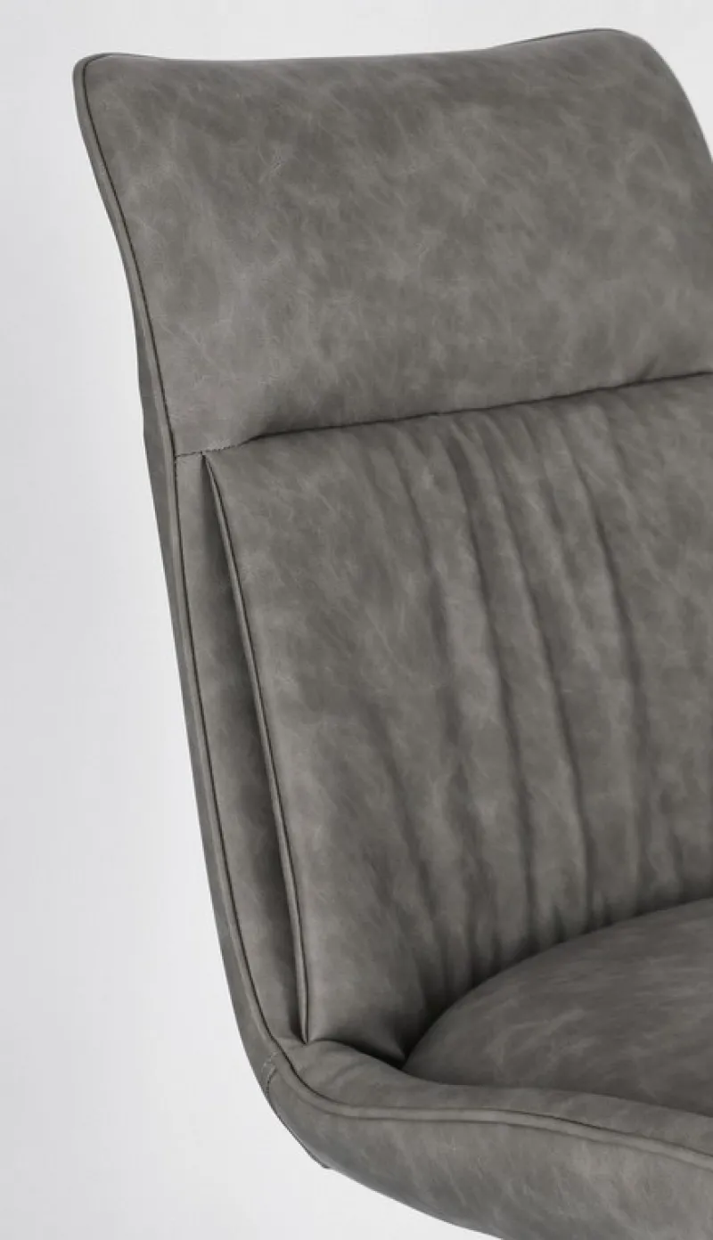Outlet Bizzotto SEDIA IN ECOPELLE GRIGIO - JORDAN