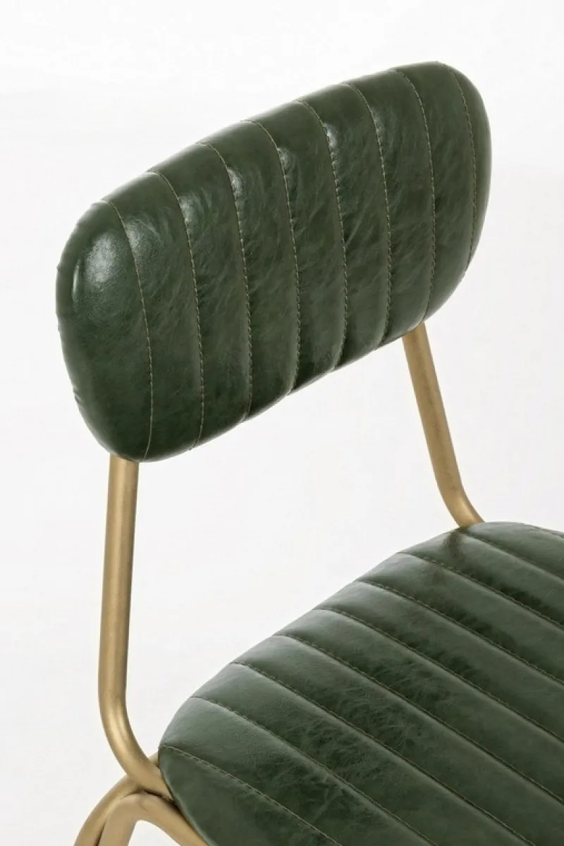 Outlet Bizzotto SEDIA IN ECOPELLE VERDE SCURO - ADDY