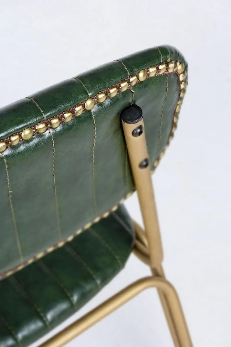 Outlet Bizzotto SEDIA IN ECOPELLE VERDE SCURO - ADDY