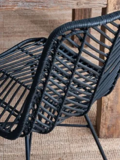 Clearance Bizzotto SEDIA IN FIBRE NATURALI NERA - LORENA