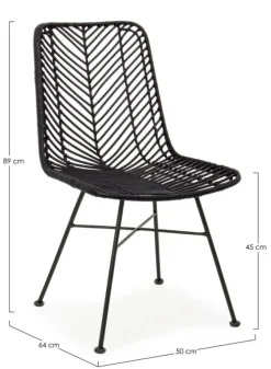 Clearance Bizzotto SEDIA IN FIBRE NATURALI NERA - LORENA