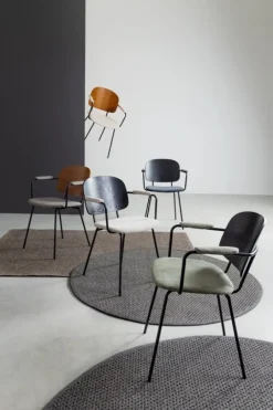 Best Bizzotto SEDIA IN TESSUTO GRIGIO SCURO - SIENNA