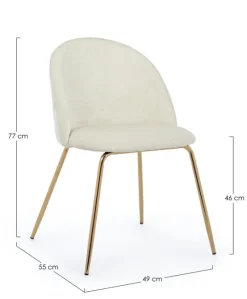 Clearance Bizzotto SEDIA IN VELLUTO BIANCO - TANYA