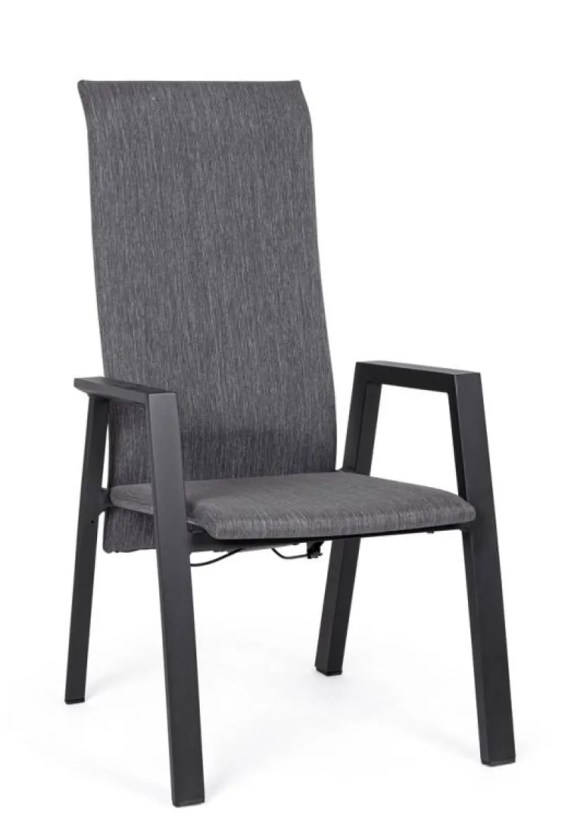 Bizzotto SEDIA RECLINABILE IN ALLUMINIO ANTRACITE JX55 - ETHAN