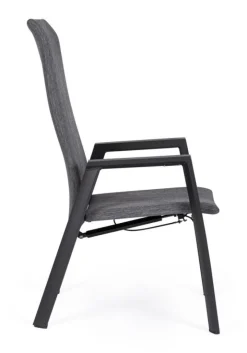 Bizzotto SEDIA RECLINABILE IN ALLUMINIO ANTRACITE JX55 - ETHAN