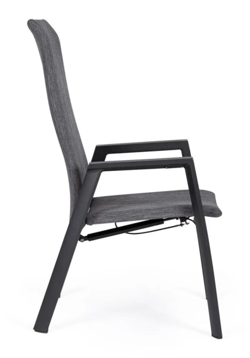 Bizzotto SEDIA RECLINABILE IN ALLUMINIO ANTRACITE JX55 - ETHAN
