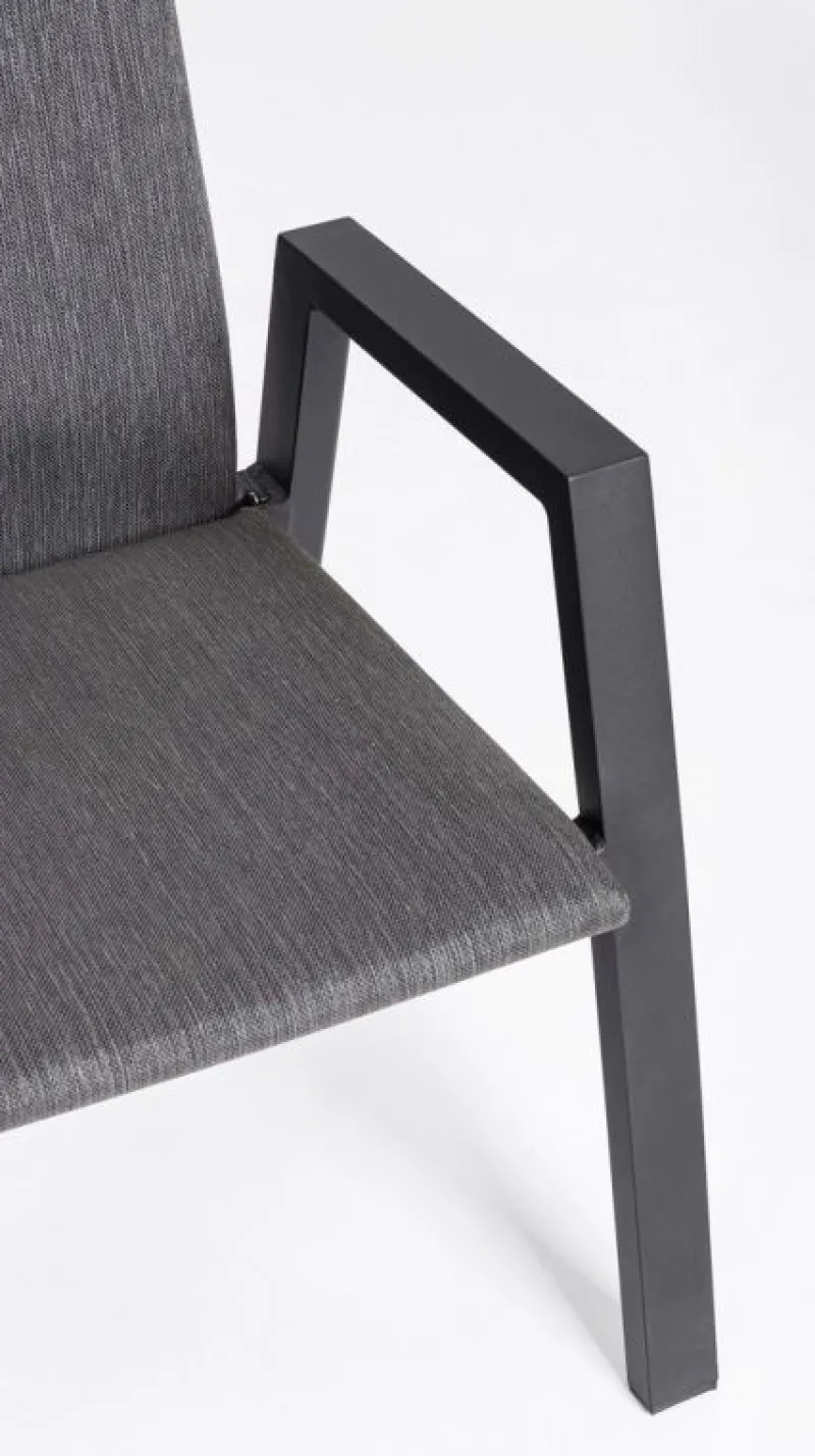 Bizzotto SEDIA RECLINABILE IN ALLUMINIO ANTRACITE JX55 - ETHAN